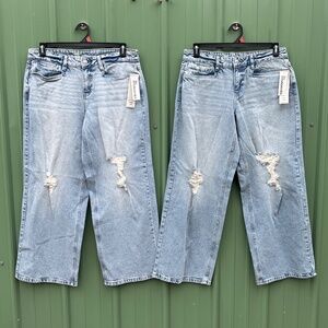 Distressed Denim Wide Leg Jeans Pants 2-Pack Size 10